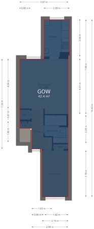 Floorplan - Van Oldenbarneveldtstraat 58-1, 1052 KC Amsterdam